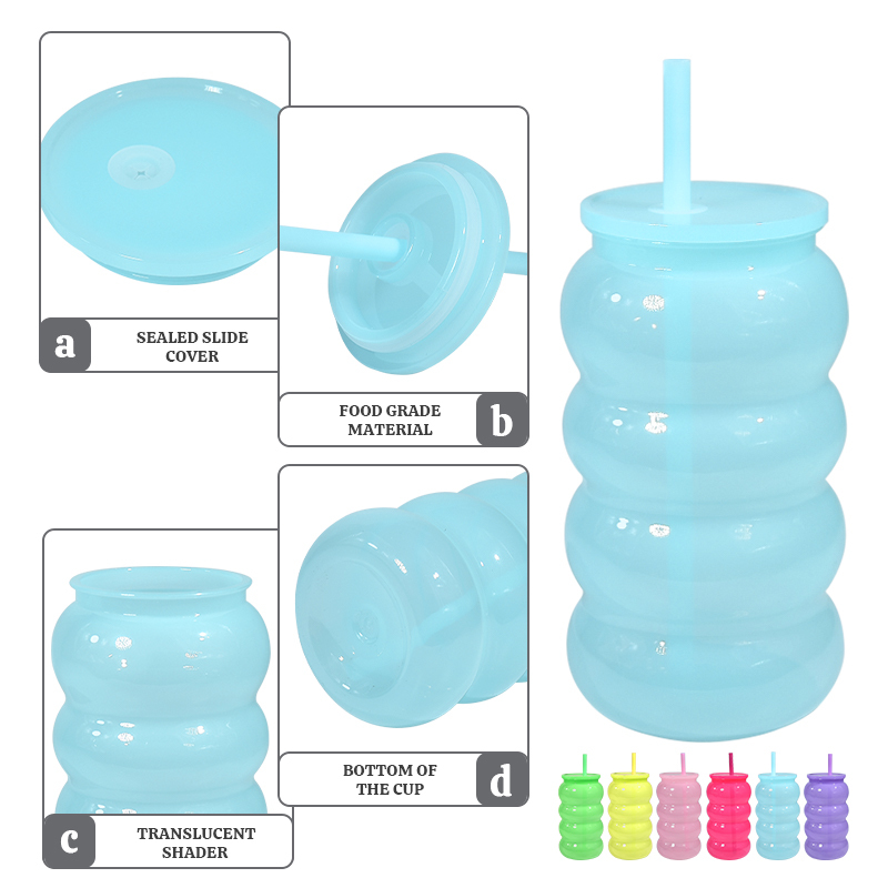 US RTS 12pcs/ctn Plastic 16oz Single Wall Colorful Jelly Travel Mug Cup Plastic Lid Car Tumbler with Lids and Straw