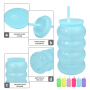 US RTS 12pcs/ctn Plastic 16oz Single Wall Colorful Jelly Travel Mug Cup Plastic Lid Car Tumbler with Lids and Straw