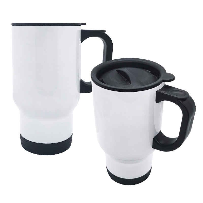 NEW Arrival China Warehouse Sublimation Double 14oz White Stainless Steel Travel Mug Car Mug Stainless Steel Tumbler