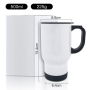 NEW Arrival China Warehouse Sublimation Double 14oz White Stainless Steel Travel Mug Car Mug Stainless Steel Tumbler