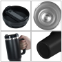 H2.0 40oz Powder Coated Travel Mug with Handle Stainless Steel 40 oz Tumbler Mix Colors Metal Cup Travel Coffee Mug