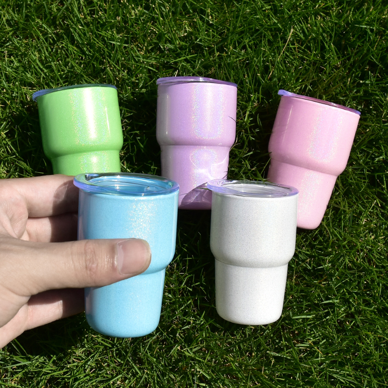 Clearance Sales 50pcs/ctn 3oz Holographic Shimmer Colors Shot Tumbler Beer Cup bar Glasses Mini Whiskey Insulated Tumbler Mug