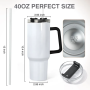 RTS White 40oz Sublimation Tumblers Small Pack 12pcs Travel Mugs Classic Design Cold Thermal Insulation Handle Lid USA Warehouse