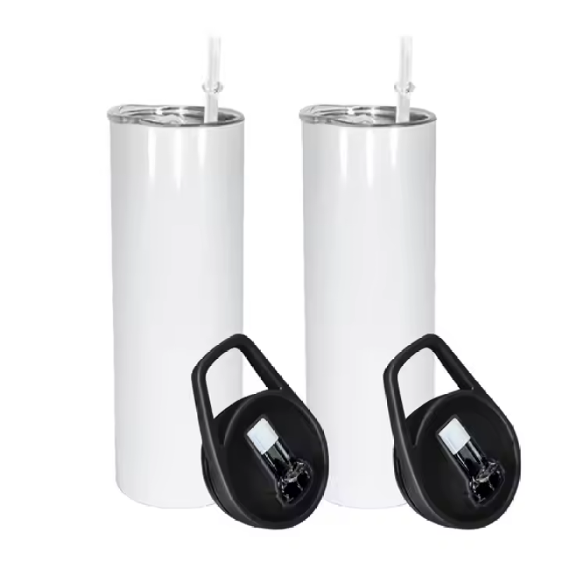 US RTS 20oz Double-Walled Stainless Steel Tumbler Vacuum Flask Bottle with Black Screw Lid Clear Slide Lid 25pcs/Ctn in Stock