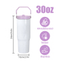 30oz Glossy Flip Straw Tumbler With Handle Insulated Stainless Steel Sublimation Blank Water Bottle for DIY Heat Press
