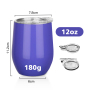 Custom logo 12oz Double Wall Stainless Steel Vacuum Insulated Beer Wine Coffee Tumbler Cups