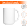 RTS 15oz Sublimation Ceramic Coffee Mug with Colored Inside and Colored Handle 36PCS/CTN