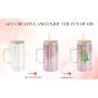 RTS US 16 oz Snow Globe Tumbler Pre-Drilled Sublimation Glass Cup Double Wall Coffee Mug Lids Plastic Straw Glitter Colored DIY