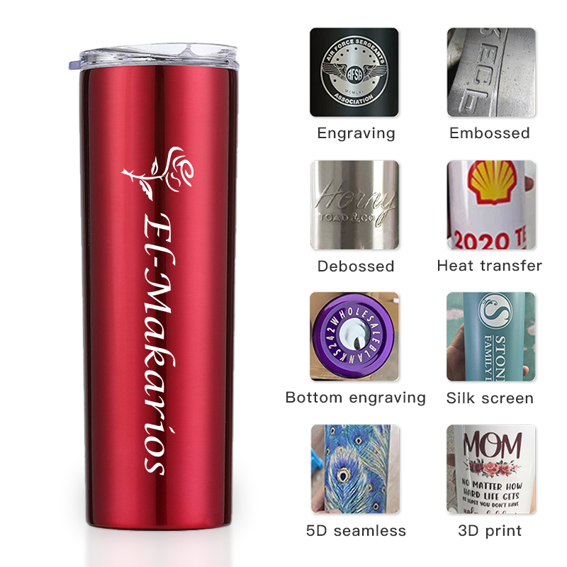 Custom 20oz Painting Colors Stainless Steel Insulated Tumbler Cups Wholesale Double Walled Skinny Tumbler