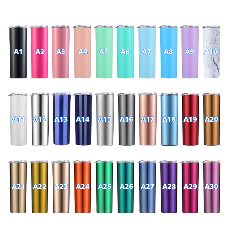 Custom 20oz Painting Colors Stainless Steel Insulated Tumbler Cups Wholesale Double Walled Skinny Tumbler
