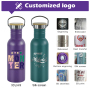 Hot Selling 750ml/25oz Custom logo Outdoor Single Wall Sport Bottle Flask Drink Water Stainless Steel Tumblers Cup