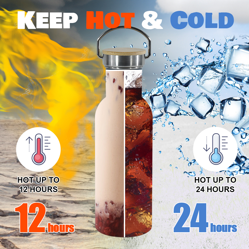 Hot Selling 750ml/25oz Custom logo Outdoor Single Wall Sport Bottle Flask Drink Water Stainless Steel Tumblers Cup