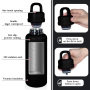 US RTS 26oz Stainless Steel Water Bottle Powder Coating Double Walled Tumbler Press Open Lid Vacuum Flask for Laser Black