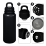 US RTS 26oz Stainless Steel Water Bottle Powder Coating Double Walled Tumbler Press Open Lid Vacuum Flask for Laser Black