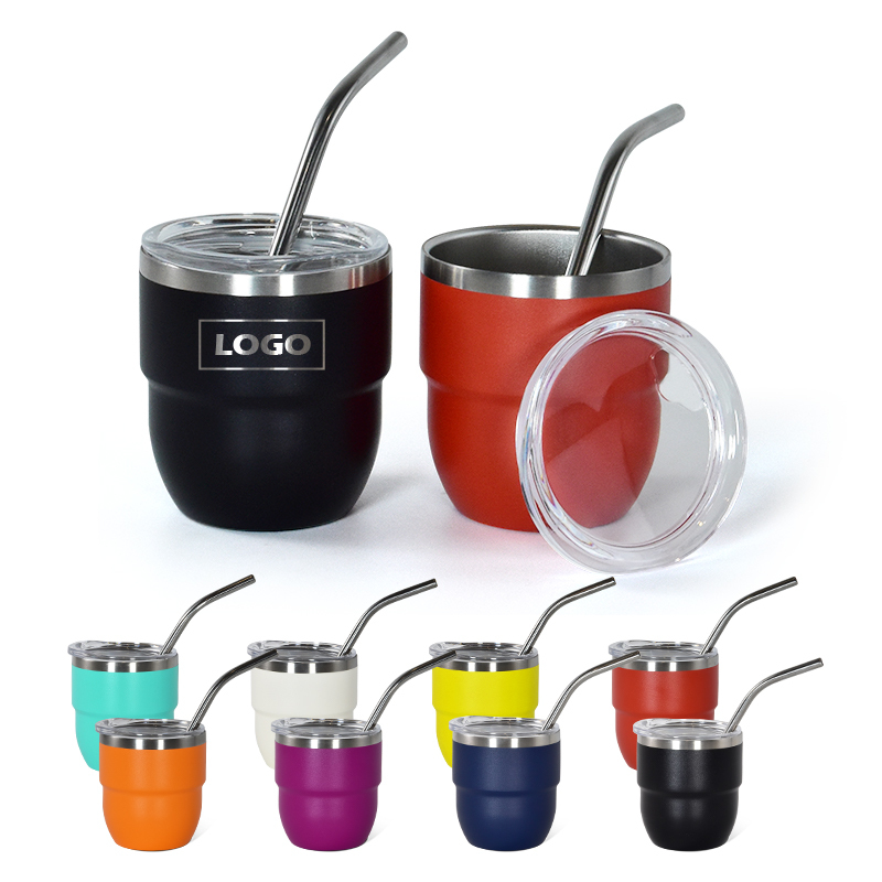 Custom Mug Thermal Mini Coffee Mug Insulated 4oz Stackable Cup Double Wall Vacuum Tumbler Stainless Steel Wine Cup with Lid