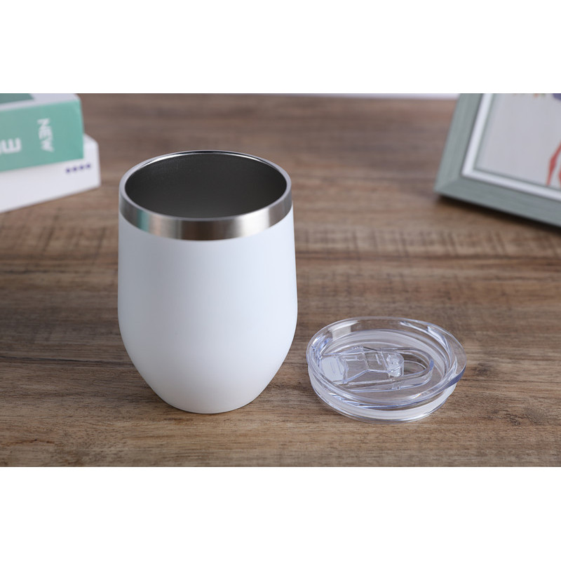 Powder Coated Custom logo 12oz Double Wall Vacuum Stainless Steel Mugs Wine Tumbler Colorful Mug for Laser Engraving Printing