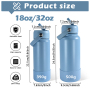 Custom logo Laser 32oz Powder Coated Sports Theromses Stainless Steel Vacuum Insulated Water Bottle with Silicone Bottom