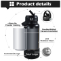 Custom logo Laser 32oz Powder Coated Sports Theromses Stainless Steel Vacuum Insulated Water Bottle with Silicone Bottom
