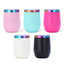 Custom logo 12oz Double Wall Vacuum Stainless Steel Mugs Wine Tumbler Colorful rainbow Mugs for Laser Engraving Printing