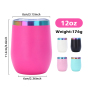 Custom logo 12oz Double Wall Vacuum Stainless Steel Mugs Wine Tumbler Colorful rainbow Mugs for Laser Engraving Printing
