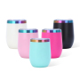 Custom logo 12oz Double Wall Vacuum Stainless Steel Mugs Wine Tumbler Colorful rainbow Mugs for Laser Engraving Printing