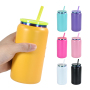UV DTF Laser Engrave 16oz Powder Coated rainbow Golden Plated Stainless Steel Tumblers Coffee Mug Beer Mason Jar Cans