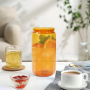 RTS 10pcs/ctn Sublimation Glass Cans 16oz Colored Borosilicate Coffee Cup Mug Water Tumbler Dinking Glasses with Lid Straw