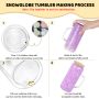 Pre-drilled 12oz 16oz 20oz Glass Jar Double Wall Tumblers Bamboo Lid Snow Globe Glass Cups With Handle DIY Glitter Bottle