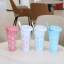 Hot Selling Large Capacity Bowknot Plastic Cup Convenient Portable Car Coffee Cup Camping Tea Cups Boba Tea Tumbler with Lids