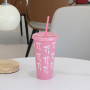 Hot Selling Large Capacity Bowknot Plastic Cup Convenient Portable Car Coffee Cup Camping Tea Cups Boba Tea Tumbler with Lids