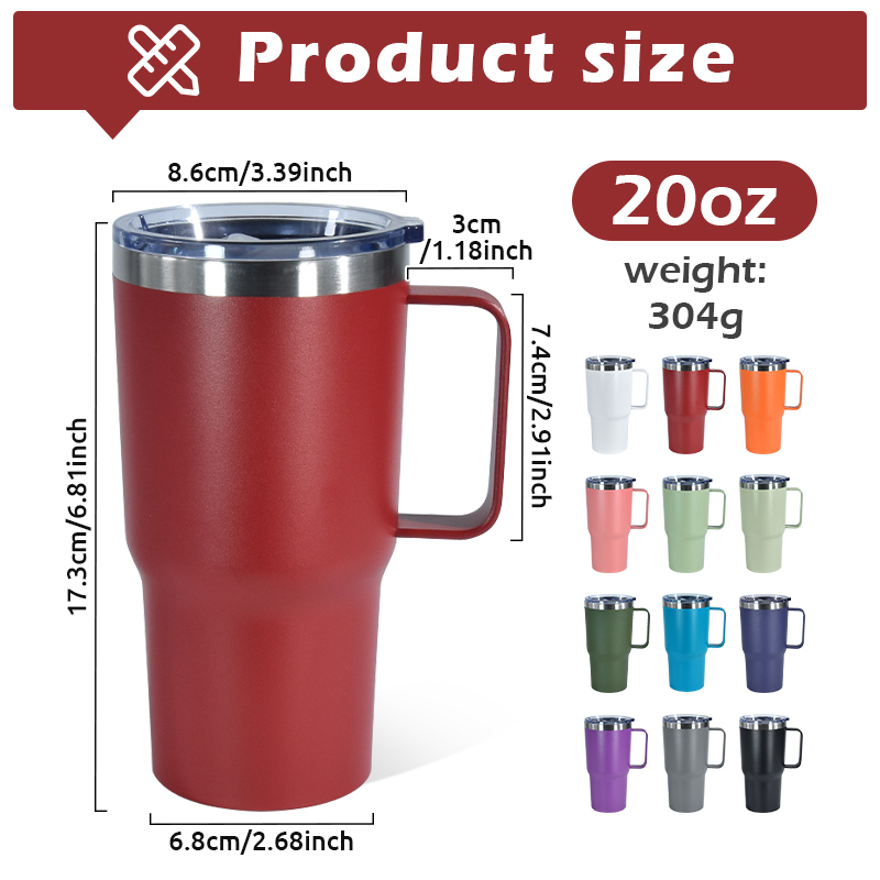 BPA Free 20oz Hot Selling Custom Mug With Logo Double Wall Insulated Vacuum Travel Tumbler Coffee Beer Mug With Lid and Straw