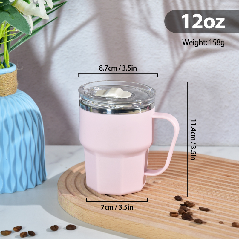 Shatter-resistant Mugs High-strength Plastic Outer Inner Wall of Food-grade Stainless Steel 12oz Octagon Cups
