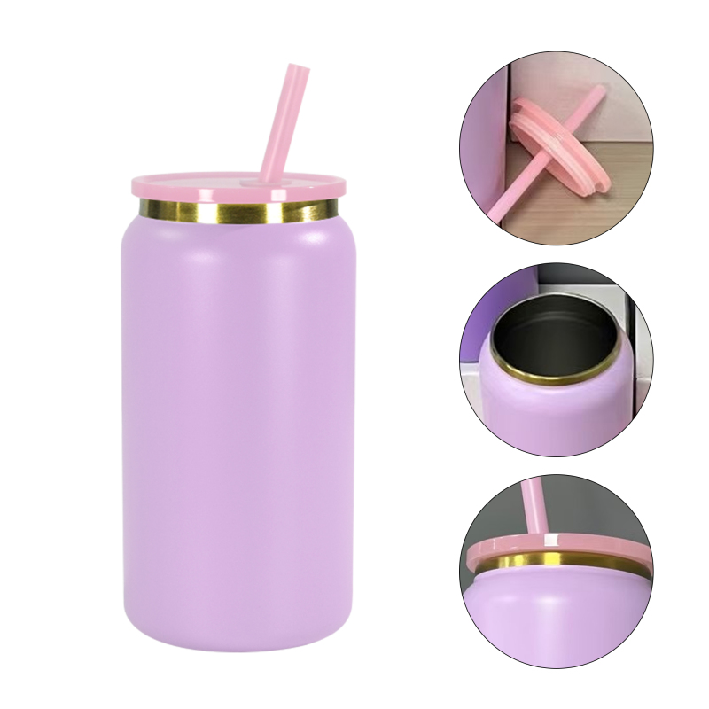 RTS  6pack Metal Stainless Steel 16oz Can Cup Gold Underneath 16oz Stainless Steel Tumbler Can