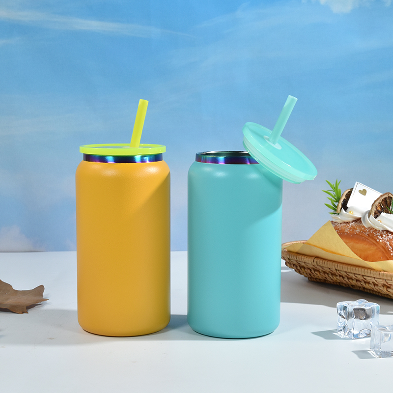 RTS 25pack Metal Stainless Steel 16oz  Can Cup Gold Underneath 16oz Stainless Steel Tumbler Can
