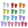 DSY 13 Colors Available Custom Logo 3oz 4oz Mini Shot Glass Handle Tumbler Double Wall Stainless Steel Cup with Straw Lid