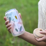 16oz Cups 16oz Colorful Rainbow Sublimation Coffee Glass Cup Mug Beer Can With Color Plastic Lid and Straw for Heat Printing