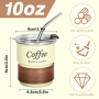 US RTS 300ml Stainless Steel Cup SS304 Curled Edge Wooden Design Reusable Travel Mug 10oz Coffee Mug with Metal Straw Clear Lid