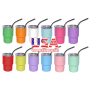 USA RTS Mini 3oz Sublimation Blanks Double Wall Stainless Tumbler Assorted 12 Colors Mix Shot Glass with Metal Straw 48pcs/Ctn
