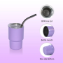 USA RTS Mini 3oz Sublimation Blanks Double Wall Stainless Tumbler Assorted 12 Colors Mix Shot Glass with Metal Straw 48pcs/Ctn