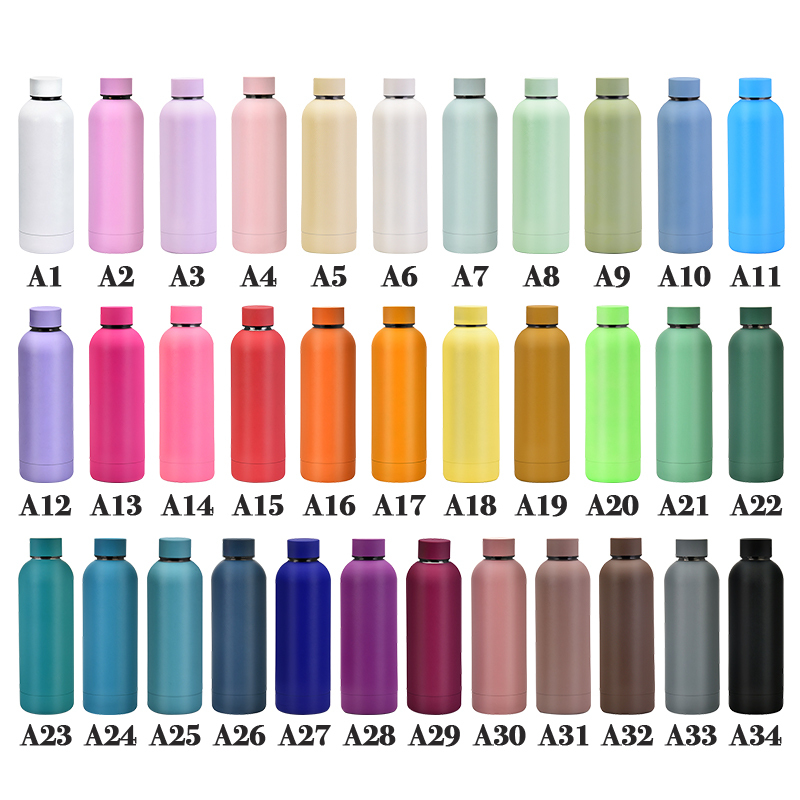 Custom Logo Water Bottle 350ml 500ml 750ml 1000ml Small Mouth Sport Stainless Steel Vacuum Cup Insulated Drinking Bottle