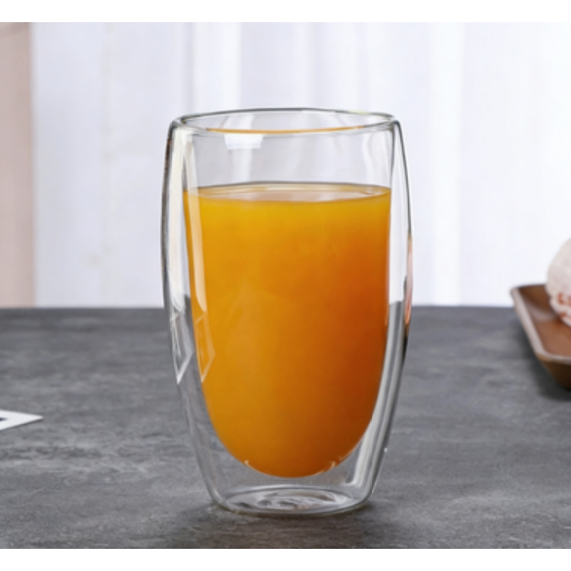 Double-layer Glass Bottles High Borosilicate Transparent Coffee Cups Egg-shaped Mugs Double-layer Insulated Drinkwares