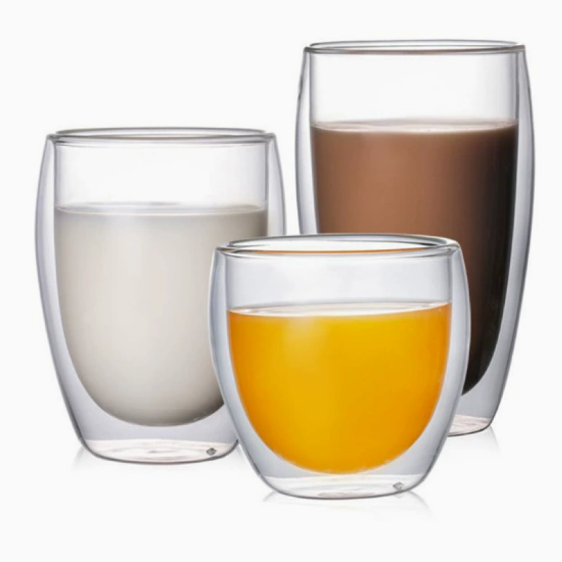 Double-layer Glass Bottles High Borosilicate Transparent Coffee Cups Egg-shaped Mugs Double-layer Insulated Drinkwares