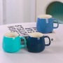 Low Quality Custom Logo High Quality Candy Color Apple Shaped Ceramic Mug Personalized Printing Ceramic Coffee Mugs for Gift