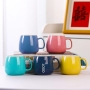 Low Quality Custom Logo High Quality Candy Color Apple Shaped Ceramic Mug Personalized Printing Ceramic Coffee Mugs for Gift