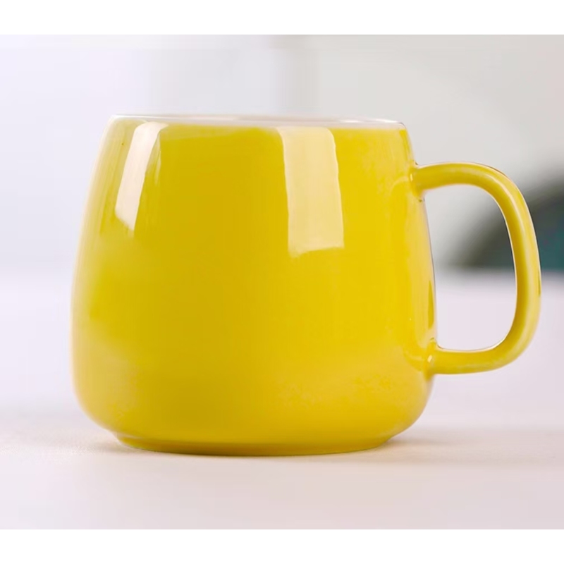 Low Quality Custom Logo High Quality Candy Color Apple Shaped Ceramic Mug Personalized Printing Ceramic Coffee Mugs for Gift