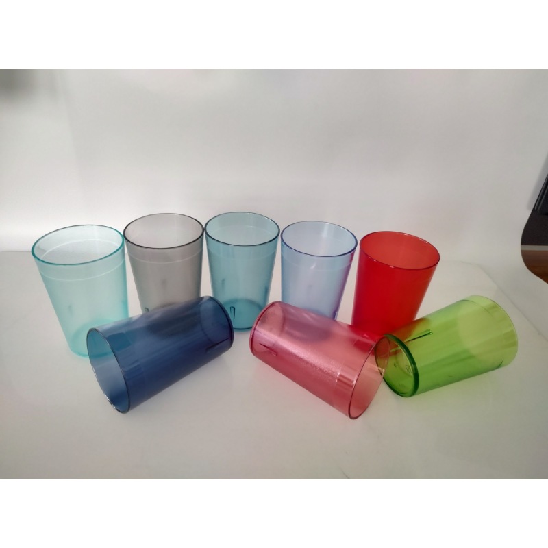 16oz 20oz Plastic Reusable Tumblers Water Cups Assorted Colors Restaurant Drinking Cafe Glasses Stackable BPA-free Top-rack