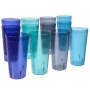 16oz 20oz Plastic Reusable Tumblers Water Cups Assorted Colors Restaurant Drinking Cafe Glasses Stackable BPA-free Top-rack