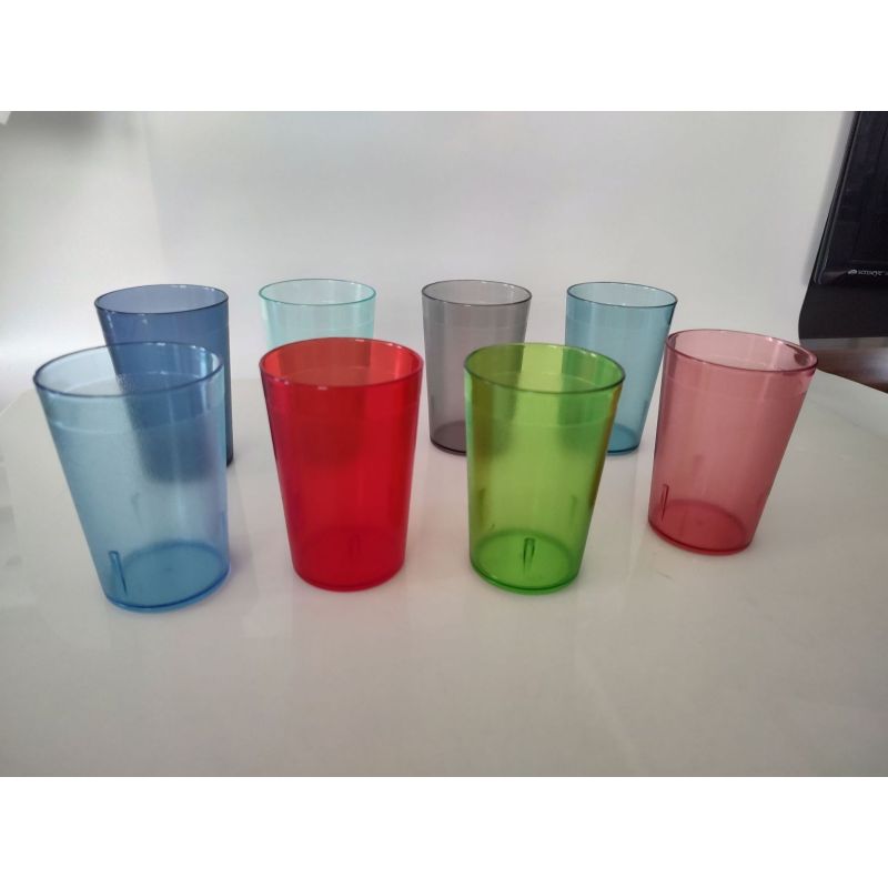 16oz 20oz Plastic Reusable Tumblers Water Cups Assorted Colors Restaurant Drinking Cafe Glasses Stackable BPA-free Top-rack