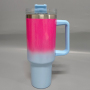 Factory Hot Selling 40oz Sublimation Gradient Glitter Stainless Steel Handle Mug with Lid and Straw Coffee Mugs