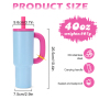 New Colors 40oz Handle Tumbler with Removable Straw Double Wall Stainless Steel Travel Mug with Leakproof Lids